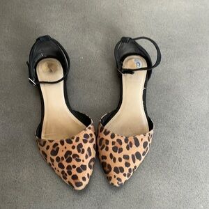 Gap faux suede leopard print dorsay flat